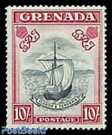 Grenada 1947 10sh, Perf. 14, Stamp Out Of Set, Unused (hinged), Transport - Ships And Boats - Ships