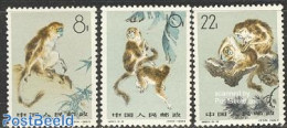 China People’s Republic 1963 Monkeys 3v, Unused (hinged), Nature - Animals (others & Mixed) - Monkeys - Neufs
