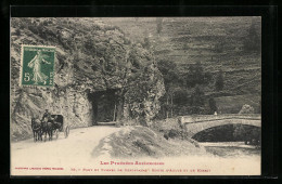 CPA Aulus, Les Pyrénées Ariégeoises, Pont Et Tunnel De Kercabanac, Route D`Aulus Et De Massat  - Other & Unclassified