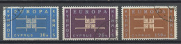 Europa CEPT 1963 Chypre - Cyprus - Zypern Y&T N°217 à 219 - Michel N°225 à 227 (o) - 1963