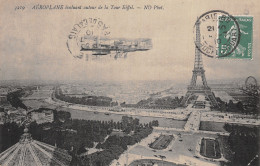 75 PARIS AEROPLANE AUTOUR DE LA TOUR EIFFEL - Mehransichten, Panoramakarten