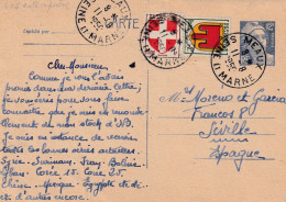 CARTE POSTALE  1950  MEAUX - Pseudo-officiële  Postwaardestukken