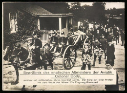 Riesen-AK Begräbnis Des Englischen Flugzeug-Pionier's Altmeister Der Aviatik Colonel Cody, Militärischer - Trauerzug  - Other & Unclassified