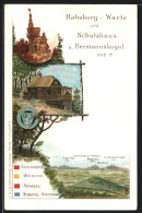 Lithographie Wien, Habsburg-Warte Und Schutzhaus Am Hermannskogel  - Autres & Non Classés
