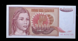 Billet, Yougoslavie, Jugoslavija, Deset Hiljada, 10000 Dinara, 1992, 2 Scans - Yugoslavia