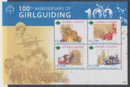 SIERRA LEONE 2010 100 YEARS OF GIRLGUIDING SCOUTING S/SHEET - Unused Stamps