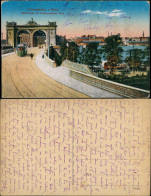 Ansichtskarte Ludwigshafen Rheinbrücke Ufer 1913 - Ludwigshafen