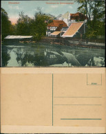 Düsseldorf Schwanenspiegel, Teil Bootsanlegestelle, Fischerhaus 1920 - Düsseldorf
