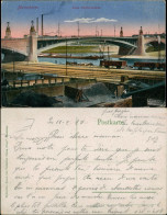 Ansichtskarte Mannheim Neue Neckarbrücke Schiff Bahnwaggons 1919 - Mannheim