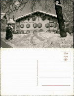 Ansichtskarte Oberammergau Hotel Gasthof Alte Post - Straße Winter 1962 - Oberammergau