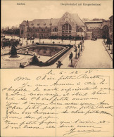 Ansichtskarte Aachen Hauptbahnhof, Straßenbahn Kriegerdenkmal 1918 - Aachen