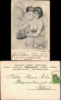 Künstlerkarte Frau Lasziv, Kind Als Engel Küssend 1902 - Peintures & Tableaux