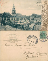 Ansichtskarte Mannheim Marktplatz - Markttreiben Gel. Bahnpost 1902 - Mannheim