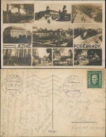 Podiebrad Poděbrady LAZNE PODĚBRADY Mehrbild-AK 10 Ansichten 1925 - Tschechische Republik