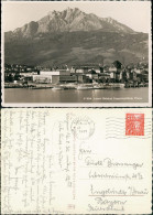 Luzern Lucerna Panorama-Ansicht Mit Schiffen Am Schiffs-Bahnhof 1935 - Other & Unclassified