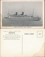 ORIENTE Blue Ribbon Ship Of Tropic Seas, Dampfer Schiffsfoto-AK 1950 - Piroscafi