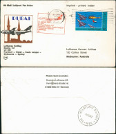 Brief  Lufthansa Erstflug Dubai Sydney 1982   Gel Sonderstempel Dubai Melbourne - 1946-....: Modern Era