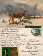 Ansichtskarte  Stimmungsbild: Natur Elche Am Winterwald 1914 - Unclassified