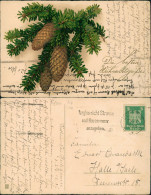 Weihnachten - Christmas X-MAS Tannenzweige Zapfen 1926 Prägekarte - Other & Unclassified