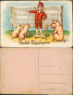 Neujahr Sylvester New Year (Schweine Vor Musik-Noten-Blatt) 1910 Goldrand - Nouvel An