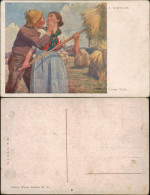 Künstlerkarte Gemälde A. KARPELLUS Sonnige Zeiten (Galerie Wiener Künstler) 1920 - Malerei & Gemälde