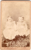 Photo CDV De Deux Mignon Petit Enfants Posant Dans Un Studio Photo A Lure - Anciennes (Av. 1900)