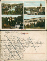 Ansichtskarte Waldheim (Sachsen) Kriebstein, Viadukt, Rathaus, Eichberg 1911 - Waldheim