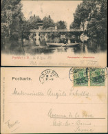 Frankfurt Am Main Palmengarten Hängebrücke Teich Mit Ruderboot 1903 - Frankfurt A. Main