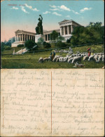 Ansichtskarte Ludwigsvorstadt-München Bavaria Mit Ruhmeshalle Schafherde 1913 - Muenchen