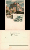 Ansichtskarte Singen (Hohentwiel) 2 Bild Burgruine Künstlerkarte 1908 - Singen A. Hohentwiel