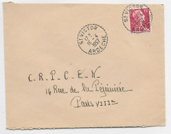 FRANCE MULLER 15FR  C. PERLE ST VICTOR 16.4.1957  ARDECHE - Manual Postmarks