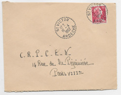 FRANCE MULLER 15FR  C. PERLE ST VICTOR 16.4.1957  ARDECHE - Handstempel