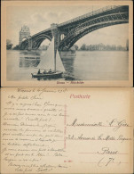 Ansichtskarte Worms Rheinbrücke Segelboot 1918 - Worms