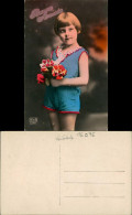 Glückwunsch Neujahr Sylvester Bonne Annee Kind Mit Blumen 1910 - Nouvel An
