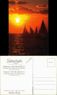 Ansichtskarte  Segelschiffe Segelboote Stimmungsbild Sonnenuntergang 1990 - Zeilboten