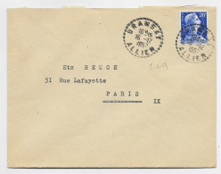 FRANCE MULLER 20FR  C. PERLE BRANSAY 16.12.1957 ALLIER - Manual Postmarks