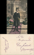 Glückwunsch - Konfirmation Colorierte Fotokarte Mädchen Blumen 1920 - Autres & Non Classés