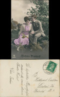 Ansichtskarte  Glückwunsch: Pfingsten Liebespaar Fotokunst Coloriert 1927 - Pfingsten