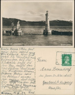 Lindau (Bodensee) Hafen Mit Leuchturm, Lighthouse, Risch-Lau Echtfoto-AK 1928 - Other & Unclassified