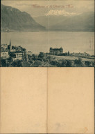 Montreux (Muchtern) Panorama-Klappkarte 2-teilig  Dent Du Midi Alpen & See 1910 - Sonstige & Ohne Zuordnung