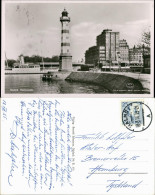 Postcard Malmö Hafen, Dampfer Leuchtturm Fotokarte 1955 - Suecia