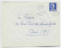 FRANCE MULLER 20FR  C. PERLE AUDES 2.1.1959 LLIER - Manual Postmarks