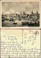 Postcard Stettin Szczecin Künstlerkarte Hafen 1929/1970 - Pommern