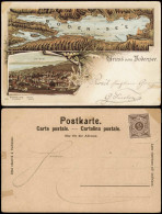 Heiden (Bodensee) 2 Bild Stadt, Landkarten AK Bodensee Litho 1899 - Andere & Zonder Classificatie