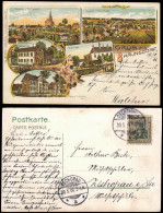 Litho AK Bräunsdorf-Limbach Oberfrohna Rittergut Gasthaus Schule Gruss Aus 1906 - Limbach-Oberfrohna