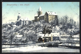 AK Schwarzenberg, Winterliche Ortsansicht Mit Kirche U. Burg  - Schwarzenberg (Erzgeb.)