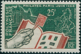 French Polynesia 1964 Sc#207,SG32 25f Stamp Exhibition Paris MNH - Andere & Zonder Classificatie
