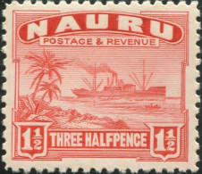 Nauru 1937 SG28B 1½d Scarlet Freighter Shiny MNH - Nauru