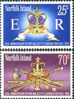 Norfolk Island 1978 SG207-208 QEII Coronation Set MNH - Ile Norfolk