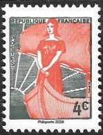 Timbre Issu Du Bloc Feuillet - Marianne à La Nef, Premier Timbre "Marianne" De La Ve République - Unused Stamps